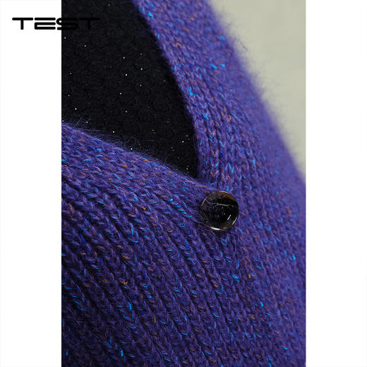 冬上新时尚复古V领纽扣慵懒高级感穿搭开衫2254100 商品图2