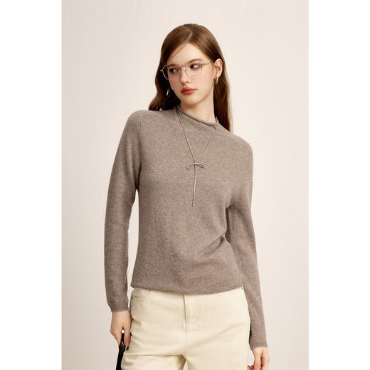 【商场同款】诗凡黎山羊绒针织衫2024冬新款打底衫女3FA533132R 商品图2