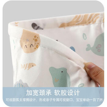 小野七天 多功能外出喂奶巾遮挡哺乳巾透气防走光罩衣【软胶圈可视窗】 商品图1