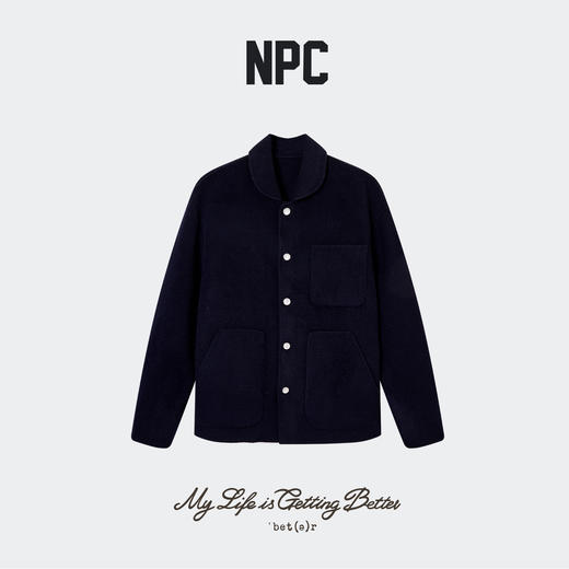 NPC潮牌100%绵羊毛仿【猫眼石】纽扣毛呢外套男静奢风秋NP58WC29 商品图5