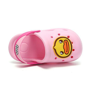 B.Duck小黄鸭童鞋儿童拖鞋男女童耐磨家居鞋洞洞鞋5302粉色24 商品图2