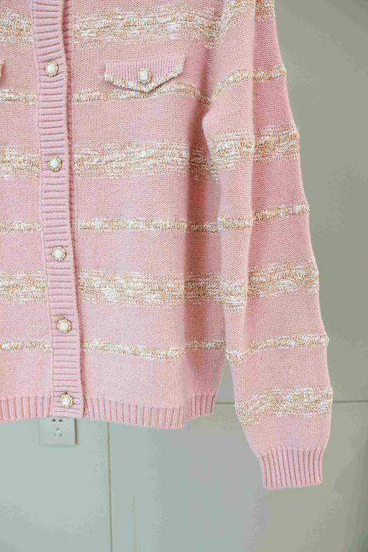 甜美粉调|小香撞色细闪羊毛衫 商品图6