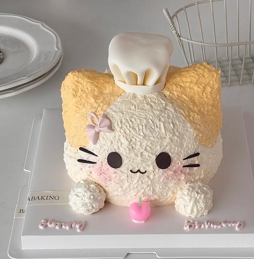 棉花糖厨师喵星人猫可爱卡通蛋糕-低糖处理无添加 商品图0