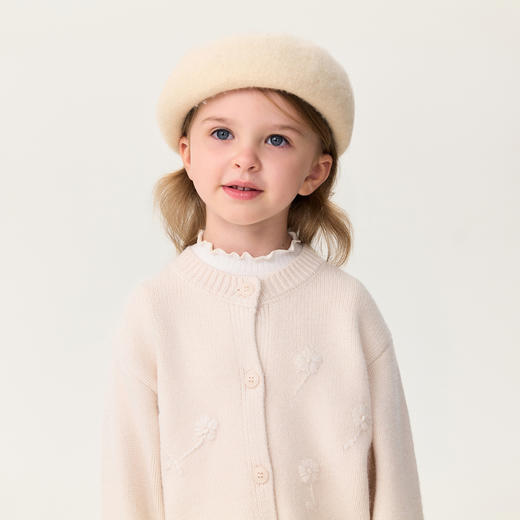 马克珍妮女童立体花朵轻软针织开衫2025年秋冬新款551868 商品图4