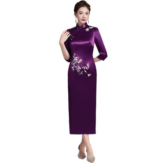 A10喜婆婆婚宴装日常平时可穿结婚礼服妈妈旗袍中年婚礼2025新款高贵 商品图4