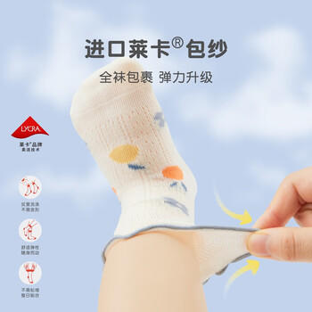 尼多熊儿童袜子女夏季薄款棉袜新生儿宝宝无骨袜透气网眼袜子儿童 商品图2