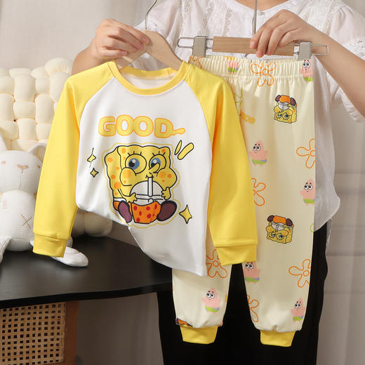 秋季新款睡衣儿童德绒印花卡通男女童家居服长袖10A抗菌休闲套装 商品图2