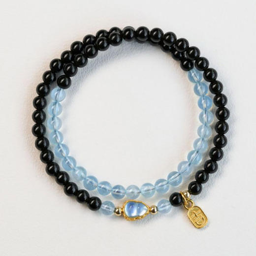 福运吉祥海蓝宝黑曜石手串5mm 商品图4