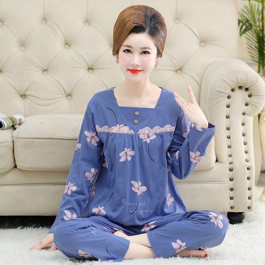 【柔软纯棉！软糯亲肤 不易掉色】2025年秋冬季中老年妈妈睡衣女士长袖棉质宽松大码家居服套装。hb 商品图1