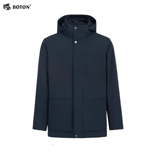 [石墨烯]波顿男士秋冬季合身可拆卸连帽省心一衣三穿中长款羽绒服MC825524 商品图4