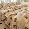 奶油花边少女粉格韩版床上四件套水洗棉双层纱被套宿舍三件套床笠 商品缩略图2
