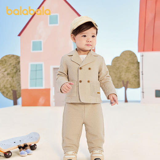 巴拉巴拉男童套装正肩西装三件套2025新款秋冬装百搭 商品图2