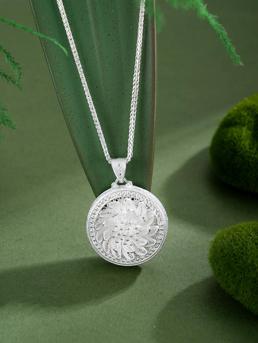 子佩集【莲花顺意】S990银吊坠【QFDZ043】花丝吊坠可旋转（不含链）2510 商品图6