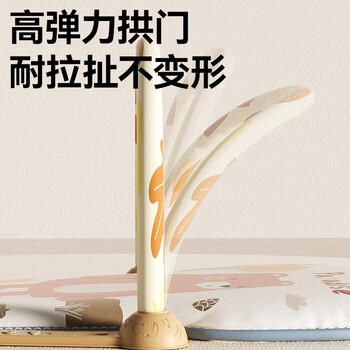 狂野骑士婴儿健身架玩具遥控脚踏踩钢琴音乐安抚宝宝儿童玩具新生儿礼盒棕 商品图0