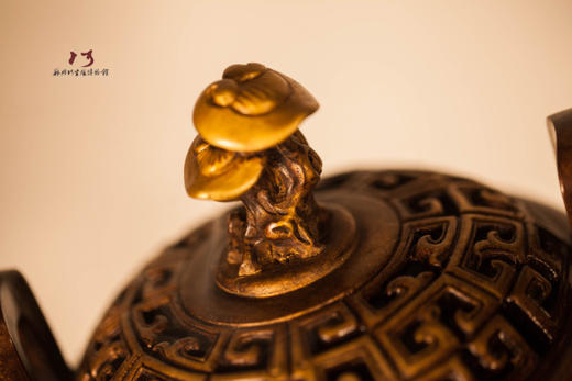 陈巧生制 c374灵芝钮三足鼎熏炉 铜炉香炉摆件 商品图2