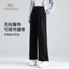 英氏（YEEHOO）孕妇裤子休闲裤直筒裤阔腿裤夏季薄款无托腹宽松长裤 黑色XL 商品缩略图3