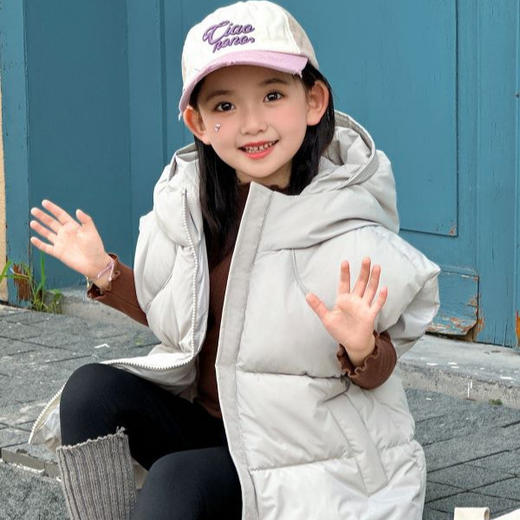 【新款冬季儿童羽绒棉马甲】男童女童中大童加厚外穿纯色童装 商品图2