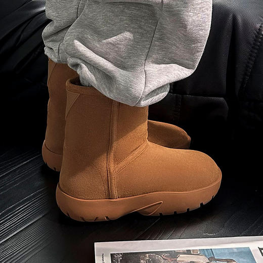【35-40码】女士秋冬新款复古纯色加绒高筒靴居家外穿舒适保暖女款棉鞋【9737】 商品图1