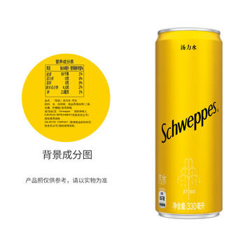 可口可乐（Coca-Cola）怡泉（Schweppes） 汤力水苏打水 汽水饮料 330ml*24罐 商品图2