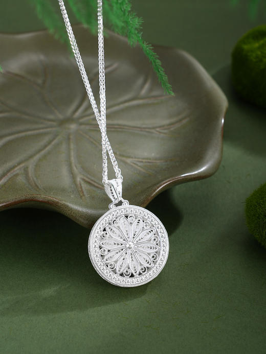 子佩集【莲花顺意】S990银吊坠【QFDZ043】花丝吊坠可旋转（不含链）2510 商品图4