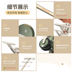 AMORHOME婴儿车推车遛娃神器高景观轻便折叠溜娃儿童宝宝promax珊瑚橙