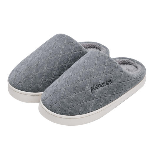 老人防滑棉拖鞋女士秋冬季室内家居保暖厚底中老年情侣毛毛拖鞋男 商品图4