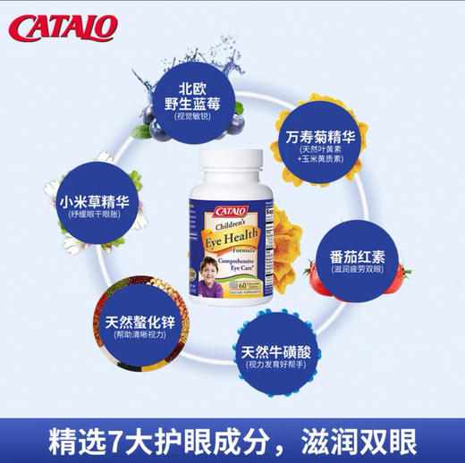 美国CATALO家得路儿童全效护眼专家60粒叶黄素咀嚼片（日期到25年12月） 商品图2