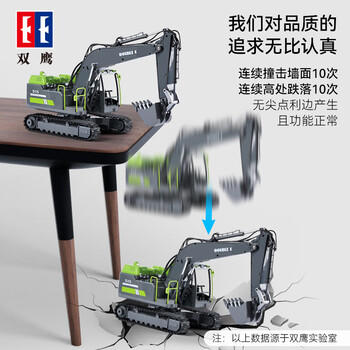 双鹰大号遥控挖掘机合金挖斗工程车玩具遥控车新年礼物男孩玩具3-6岁 商品图1