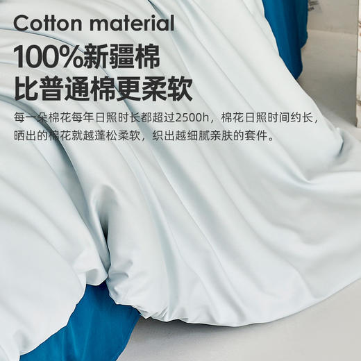 60支全棉贡缎四件套(浅云蓝) 商品图1
