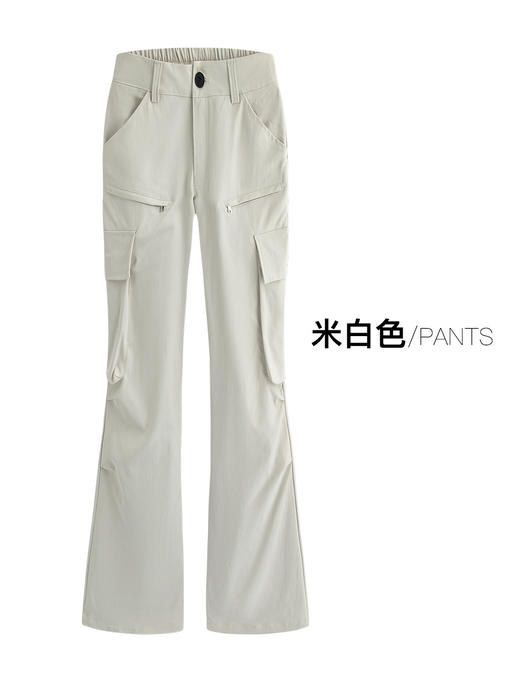 【黑色微喇工装裤】女秋季新款美式复古户外宽松阔腿显瘦休闲裤 商品图5