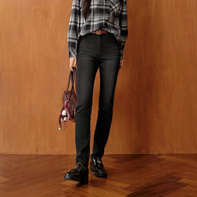 【严选】孟子义代言诗凡黎铅笔修身小脚牛仔裤2025冬新款加绒弹力显瘦靴裤7GA151321