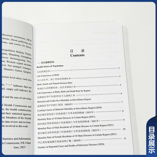 2025中国卫生健康统计提要 国家卫生健康委员会编写 中国居民健康状况 世界主要国家卫生状况9787567927605中国协和医科大学出版社 商品图2