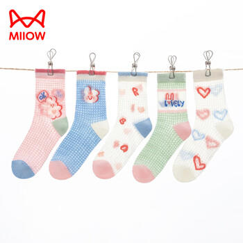 猫人儿童袜子女童【大网眼+轻薄透气】夏季薄款中筒袜女宝宝休闲袜 商品图2