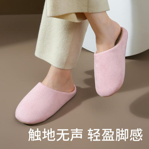 无味防臭 轻盈脚感无声拖鞋新款新品春秋静音拖鞋女办公室软底室内简约居家情侣木地板无声男 商品图2