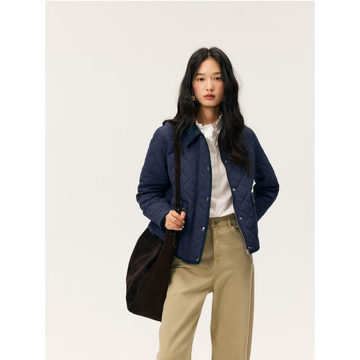 HeyDress菱形格复古翻领外套 商品图2