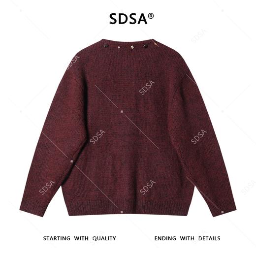 42639SDSA男士秋冬新款痞帅男装轻奢小香风立体撞色纽扣圆领开衫毛衣 商品图5