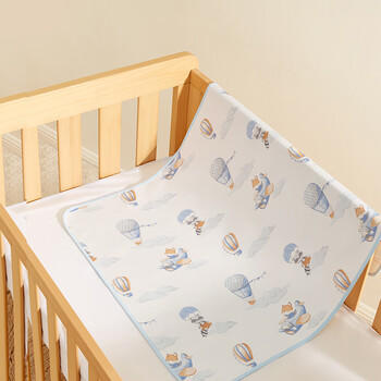 全棉时代婴儿针织复合隔尿垫纯棉可洗防水透气床单加大  飞行日记90×70cm 商品图3