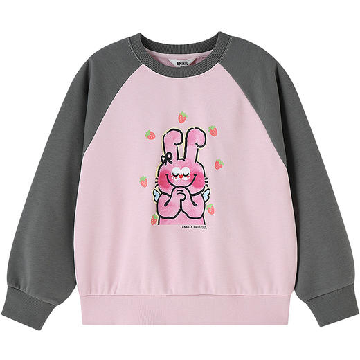 Annil联名款【Hello奶丝兔】女童圆领长袖卫衣秋季新款安奈儿童装EG531720 商品图6