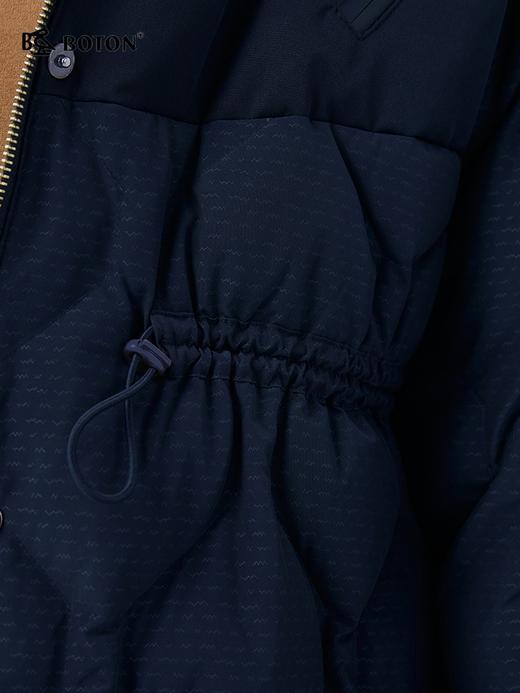 波顿女士秋冬季设计感小众菱形格显瘦中长款羽绒服LC757523 商品图4