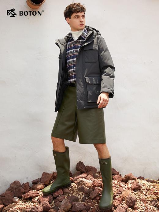 波顿男士秋冬季合身休闲保暖白鸭绒甩帽中长款羽绒服MC823524 商品图4
