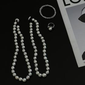 QOQI 淡水巴洛克9-10mm ji光皱皮 纽扣珠约14mm 总长约46cm