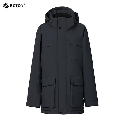 波顿男士秋冬季合身休闲保暖白鸭绒甩帽中长款羽绒服MC823524 商品图5