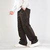 DRONKOO 2025 半松紧腰两侧袋盖复合绒厚轻工装长裤 商品缩略图2