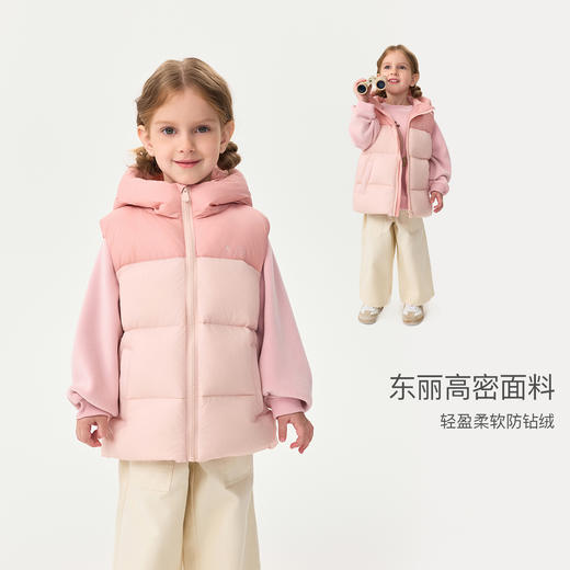 【无氟防泼水】马克珍妮男女童超轻加厚羽绒马甲冬装新款551686 商品图1