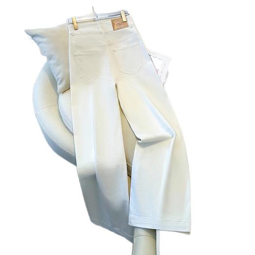 雀说浅蓝色阔腿牛仔裤女新款加绒加厚垂感显瘦宽松直筒裤子AL2505 商品图4