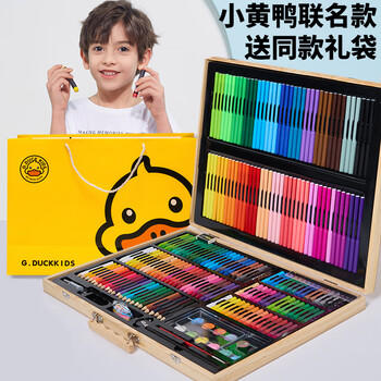 菲尚米GDUCK小黄鸭儿童绘画套装玩具3-6岁女孩生日新年礼物水彩笔礼盒 商品图0