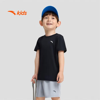 安踏儿童T恤男童短袖速干衣夏百搭运动T女童跑步上衣A372425103 商品图8