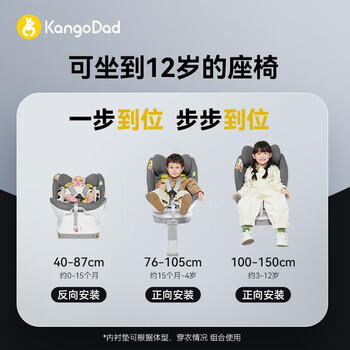 袋鼠爸爸（EURO KIDS）安全座椅婴儿0-12岁360度旋转儿童车载座椅新国标星途pro星空灰 商品图5