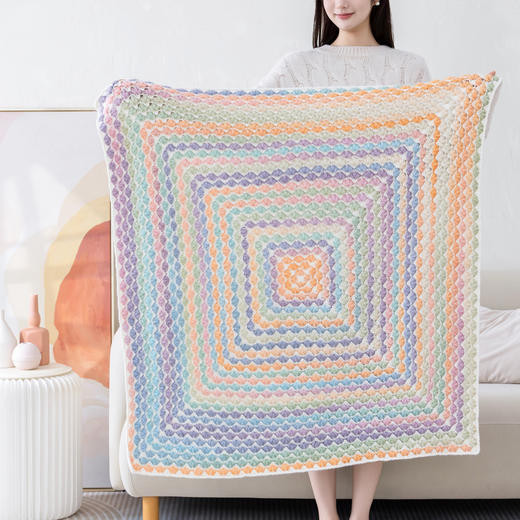 苏苏姐家奶芙小毯手工diy钩针编织毛线团家居毯子材料包 商品图4