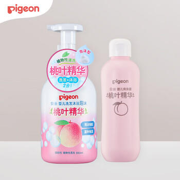贝亲（Pigeon）贝亲桃叶精华洗护组（ 爽身露200ml+洗发沐浴二合一 500ml） 商品图3